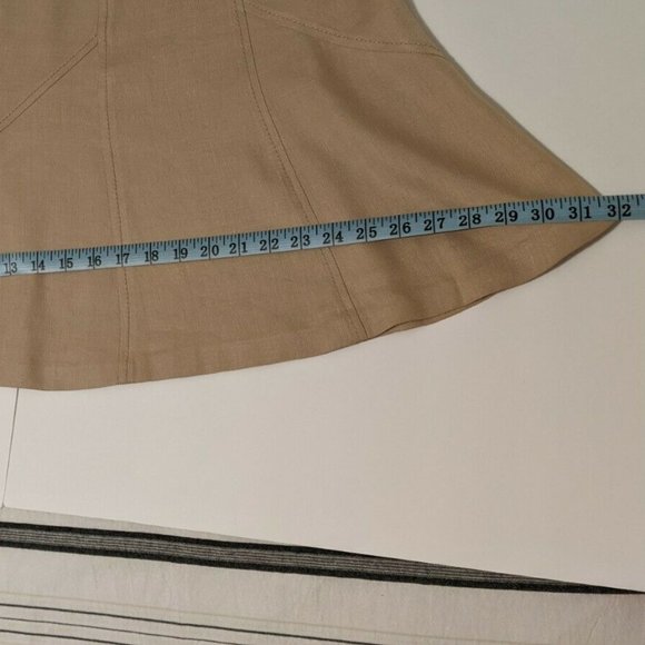 Valentino Light Beige Tan Linen Flowy Skirt Sz 4 / Small - Picture 8 of 8